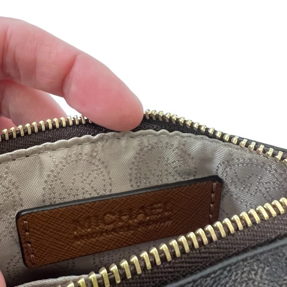 Michael Kors Jet Set Wristlet - Brown Gold hardware Wallet Clutch bag mini purse - Picture 5 of 10